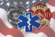 EMS EMT Fire Fighter Department USA American Flag Rescue